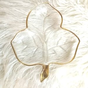 VTG 60s Hazel Atlas Leaf Candy/Nut/Trinket Dish